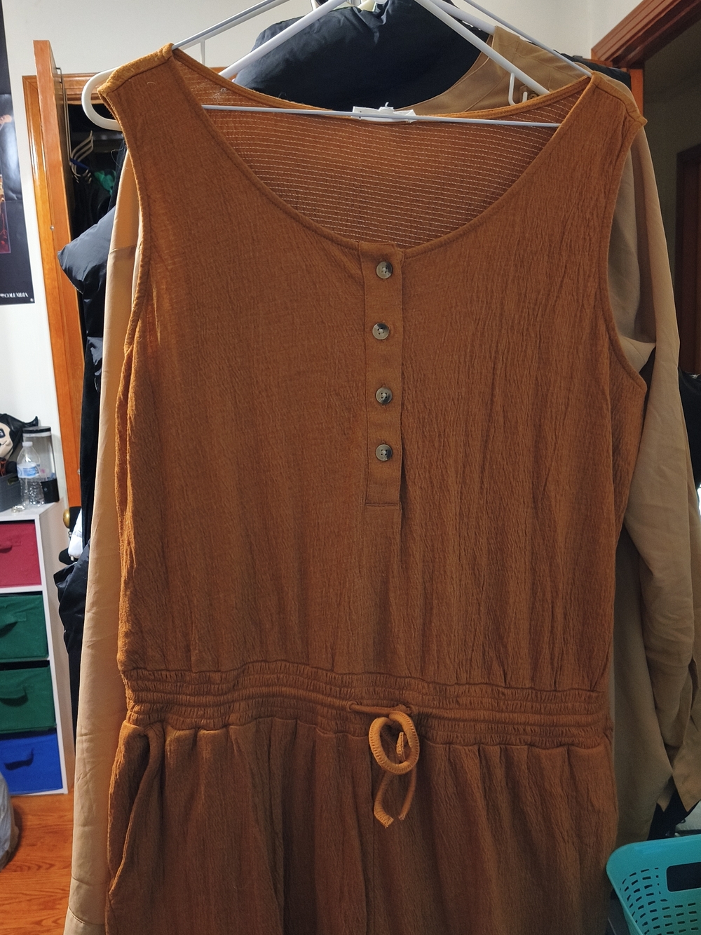 Maurices Sleeveless Button-Front Jumpsuit in Burnt Orange